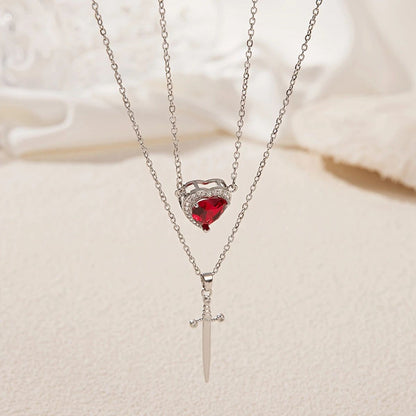 KALP VE KILIÇ ÇİFT KOLYE