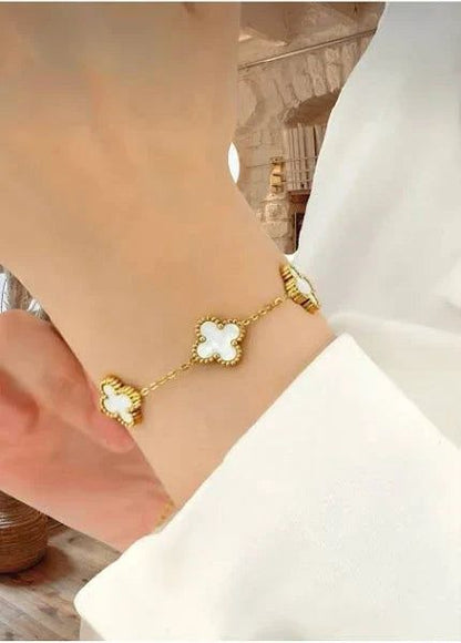 Yonca Bileklik[14Ayar Altın Kaplama Beyaz]