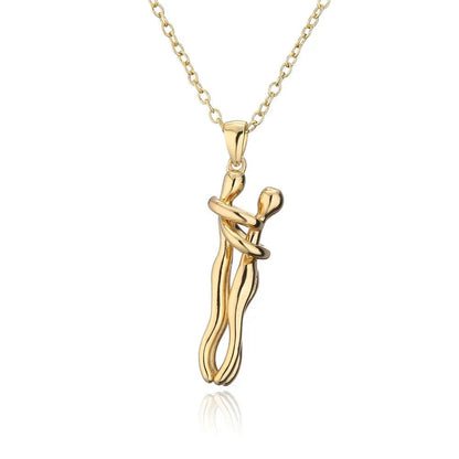 14 Ayar Altın Kaplama Sarılan Çift Kolye