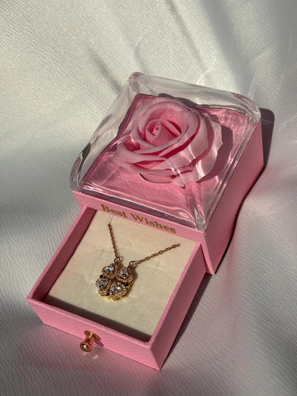 14 Ayar Altın Kaplama Açılır Yonca Kolye