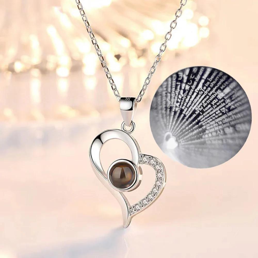 14 Ayar Altın Kaplama 100 Dilde Seni Çok Seviyorum Kolyesi