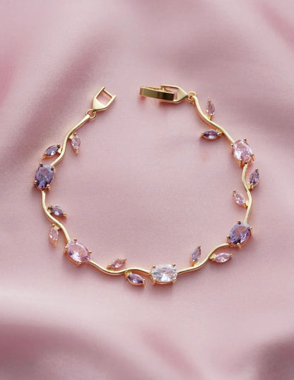 14 Ayar Altın Kaplama TULİP BRACELET ZİRKON TAŞLI Bileklik