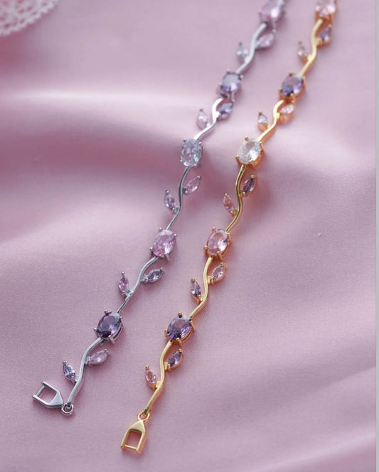 14 Ayar Altın Kaplama TULİP BRACELET ZİRKON TAŞLI Bileklik