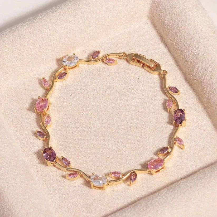 14 Ayar Altın Kaplama TULİP BRACELET ZİRKON TAŞLI Bileklik