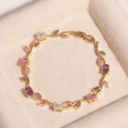 14 Ayar Altın Kaplama TULİP BRACELET ZİRKON TAŞLI Bileklik